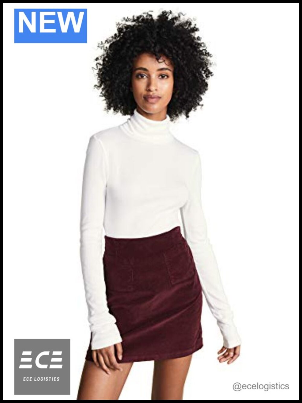Supima Cotton Modal Ribbed Long Sleeve Turtleneck Top Pullover